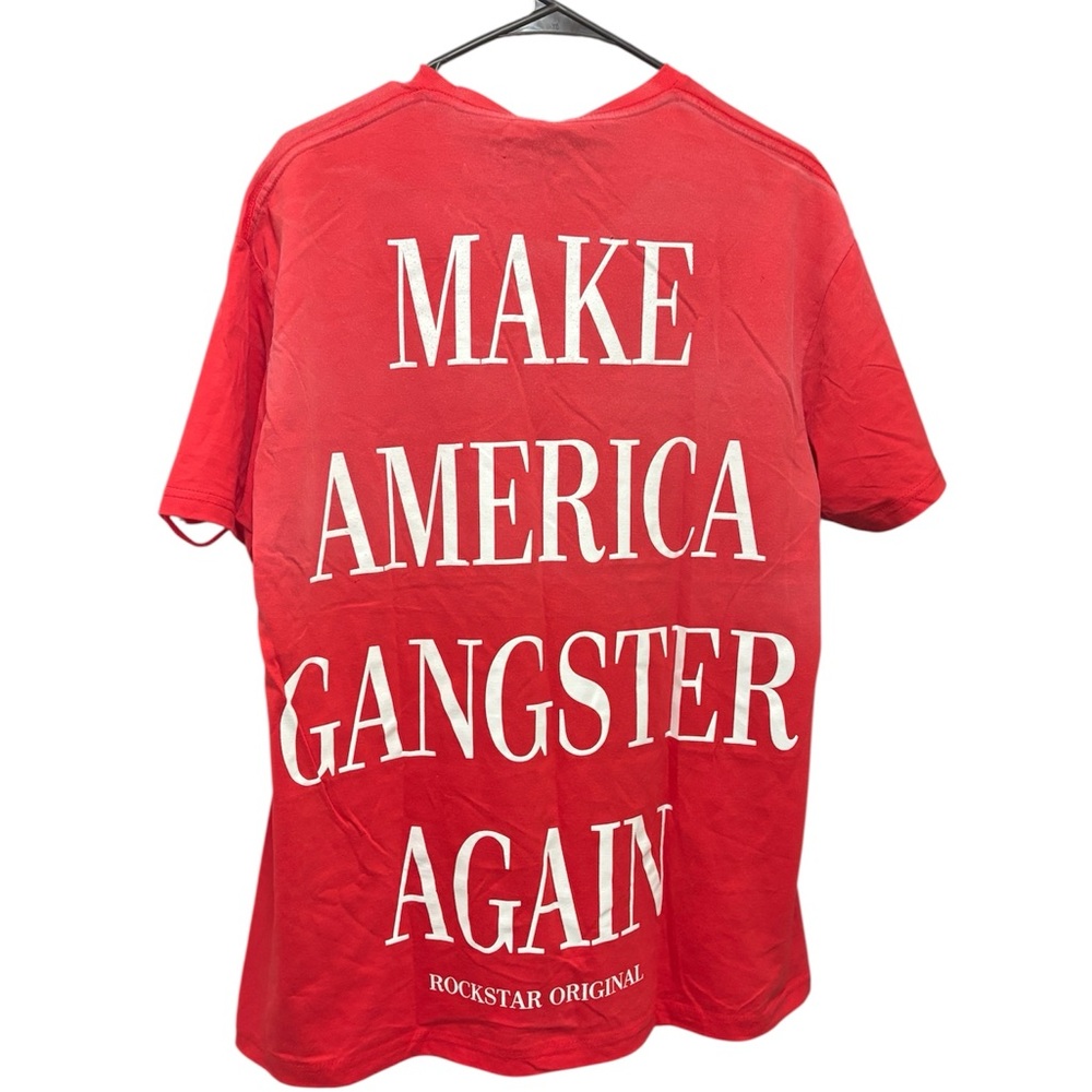 Red Rockstar Original distressed streetwear tee